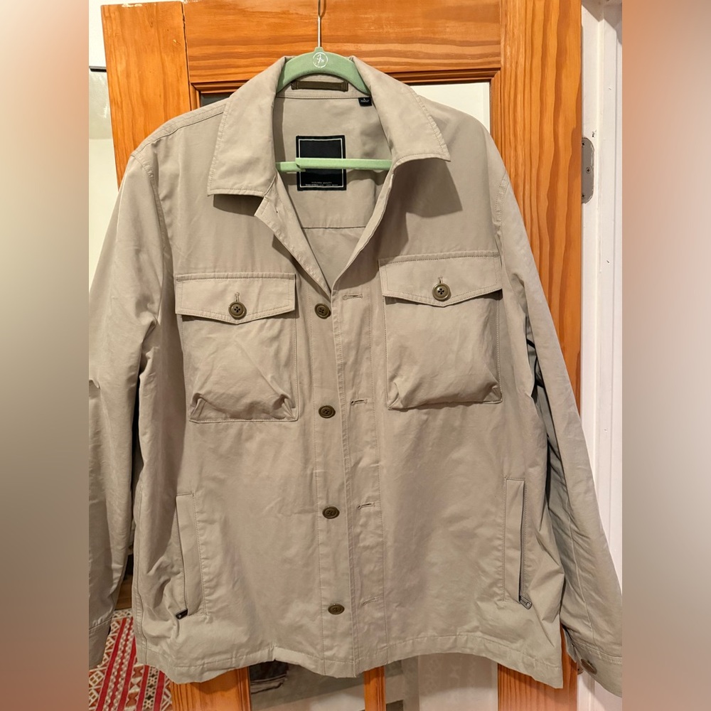 Men's Todd Snyder Cotton Nylon CPO Jacket in Stone
